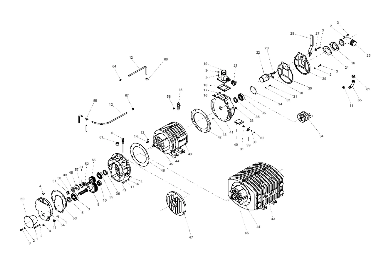 Dichtsatz ohne Wellendichtringe für Hertell KD/KDP-3000/5000 Hertell 01KD05J000/01KP05J000 Hertell