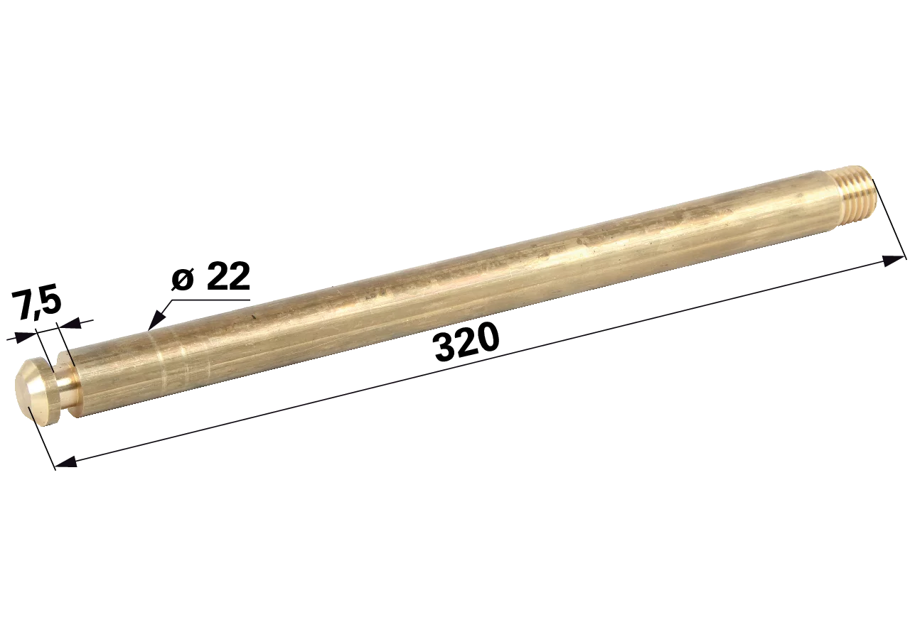Hubstange 8 Zoll, L 320 mm, M20 x 2 mm MZ MZ