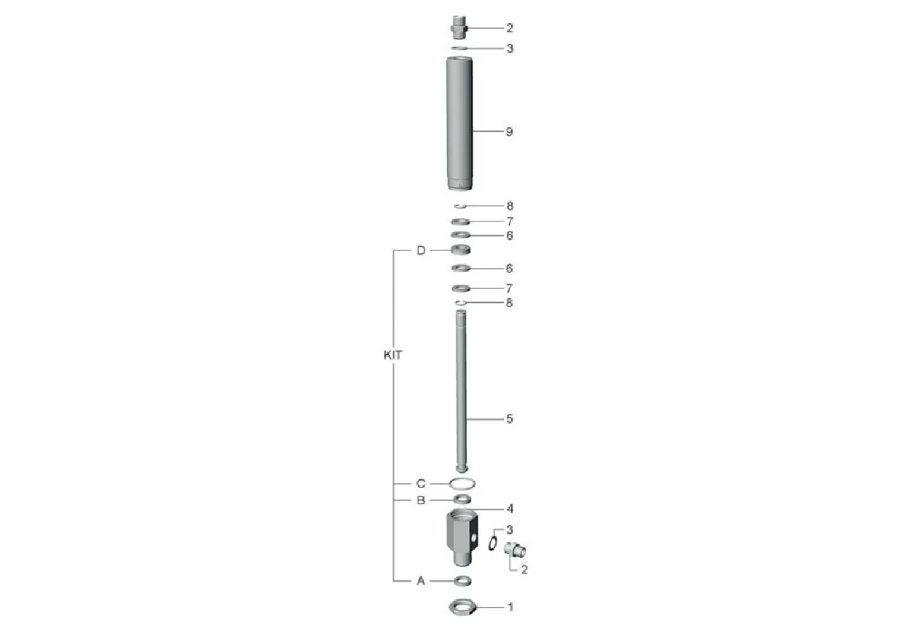 Öffnungszylinder 8 Zoll, doppelwirkend, 160 mm Hub, Kolbenstange 16 mm MZ 0551 MZ