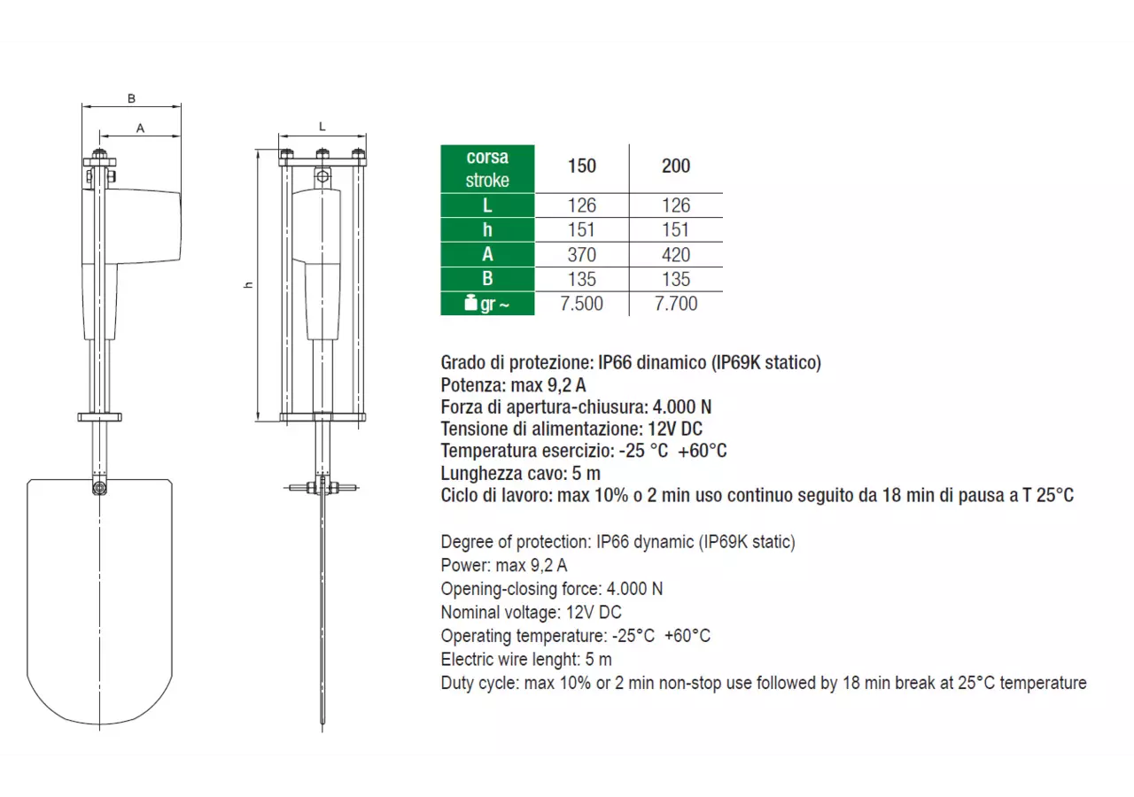 Zylinder 8 Zoll, 12 V, mit Ständer MZ 0611 MZ