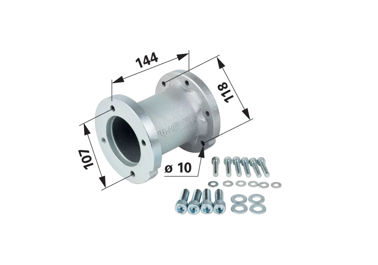 Flansch für hydraulischen Antrieb, passend zu KD-6500/14000 Hertell 03MS140000 Hertell