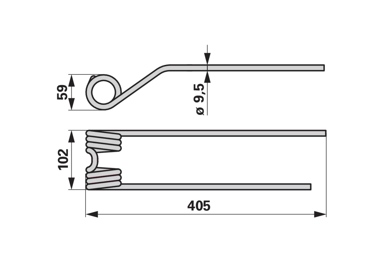 Kreiselheuerzinke rechts, Blutorange – passend für Claas 902482.2 GartenShop24