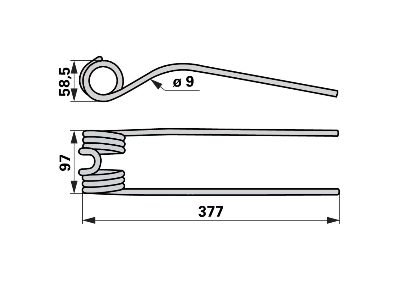 Kreiselheuerzinke Tiefschwarz – passend für Deutz-Fahr 06580456 GartenShop24