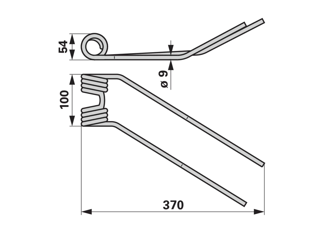 Kreiselheuerzinke rechts, Feuerrot – passend für Deutz-Fahr 06629776 GartenShop24