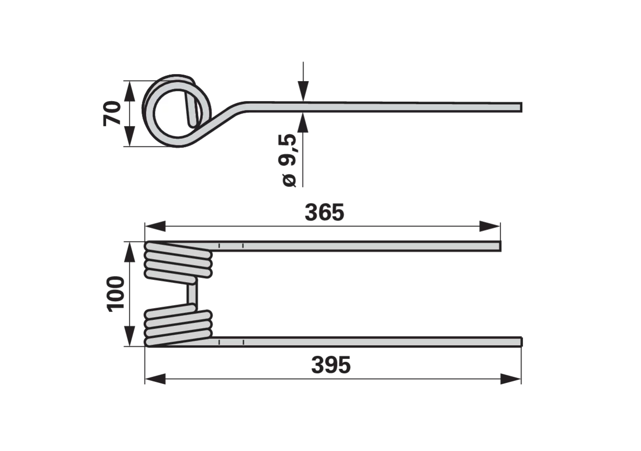 Kreiselheuerzinke rechts, Anthrazitgrau – passend für Kuhn 58740700 GartenShop24