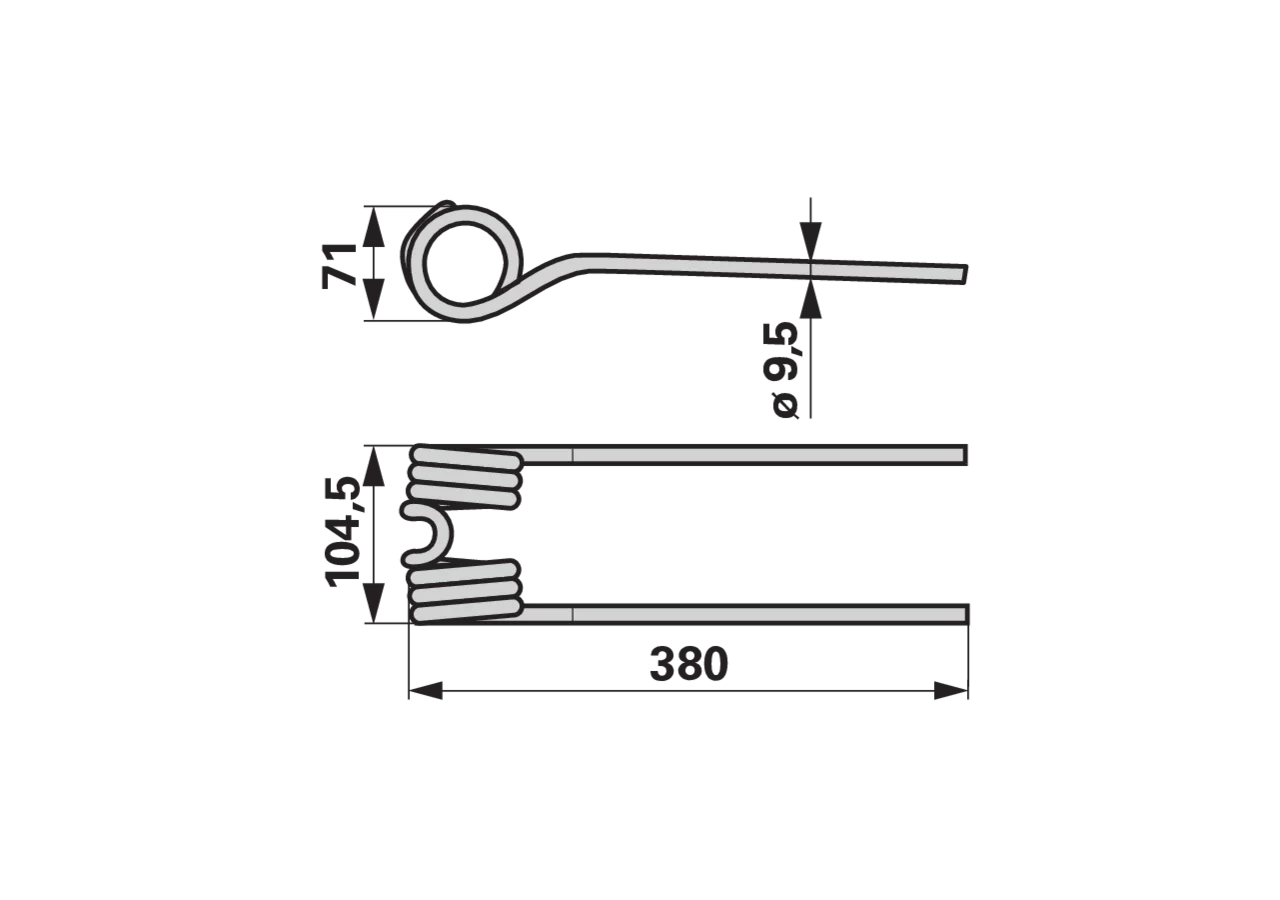 Kreiselheuerzinke Signalweiß, 25 Stück – passend für Pöttinger 436.145 GartenShop24