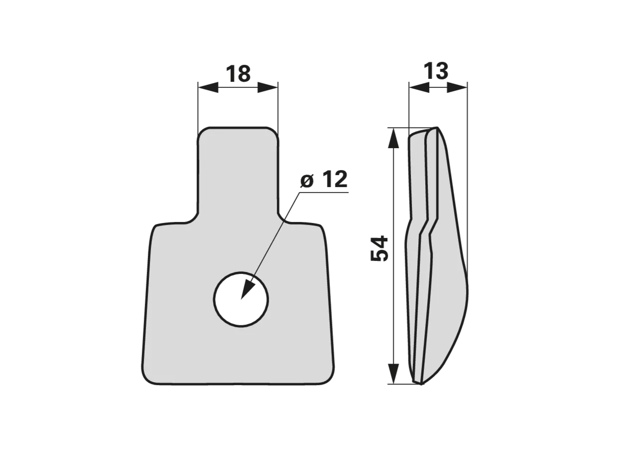 Zinkenhalter L 43 x B 13 x H 54 mm Pöttinger 621.325 Pöttinger