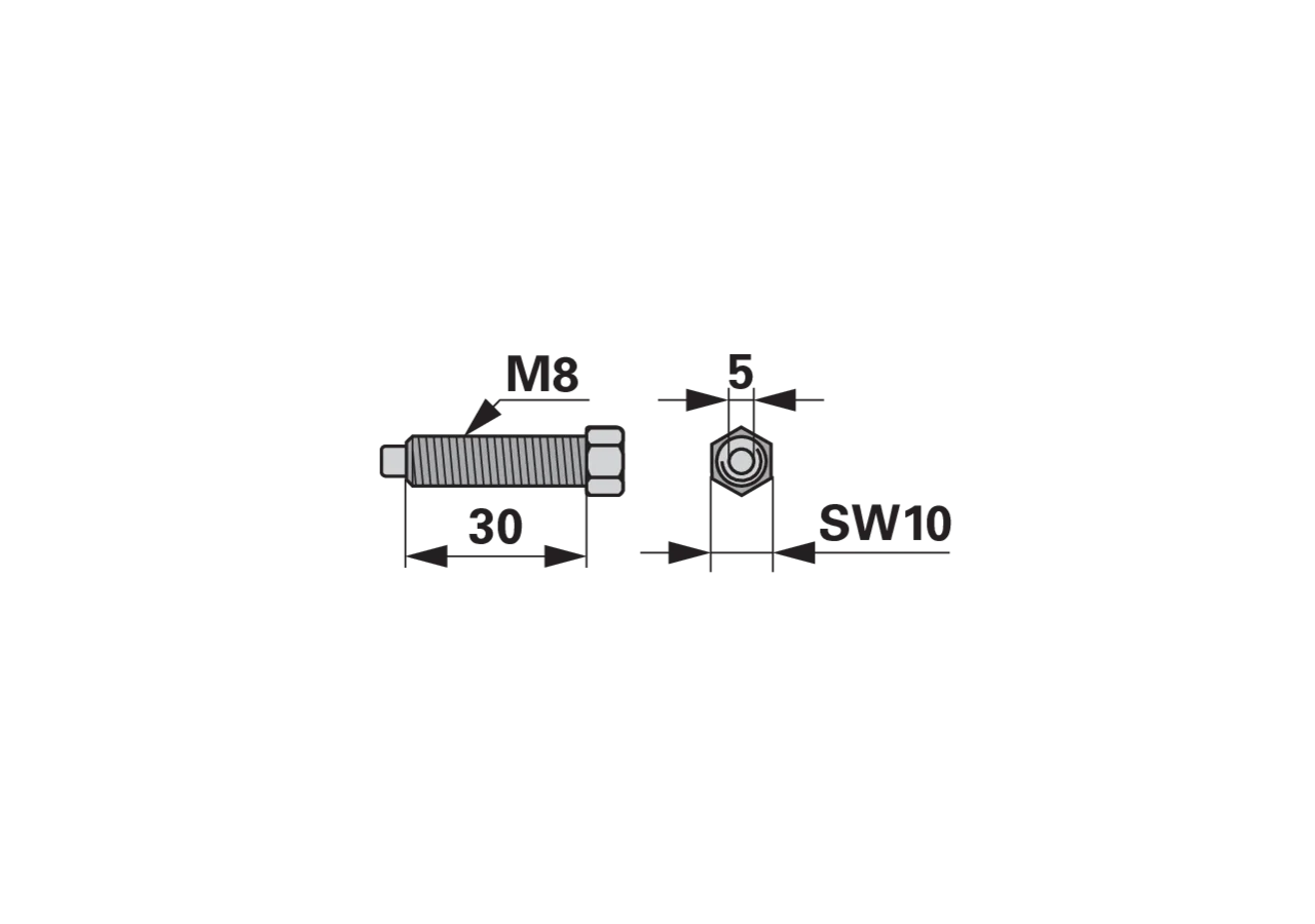 Einstellschraube M8 x 30 mm – passend für Krone 900208.1 GartenShop24