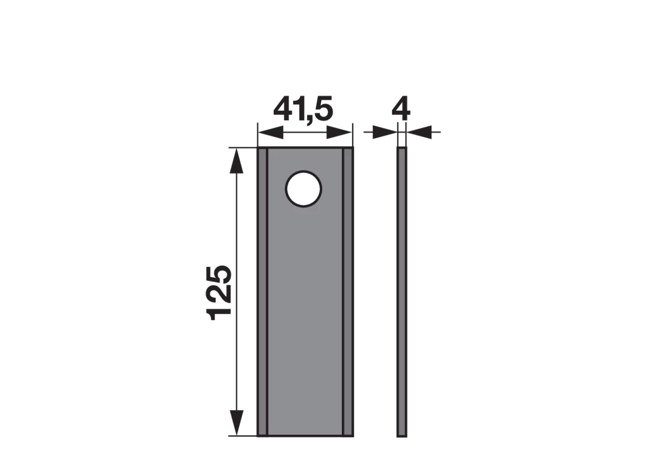 Kreiselmäherklinge gerade, L 125 x B 41,5 x S 4 mm, d 16,5 mm, 25 Stück Prillinger Premium Prillinger Premium