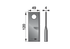 Kreiselmäherklinge links, L 120 x B 49 x S 4 mm, d 21 mm, 25 Stück radura