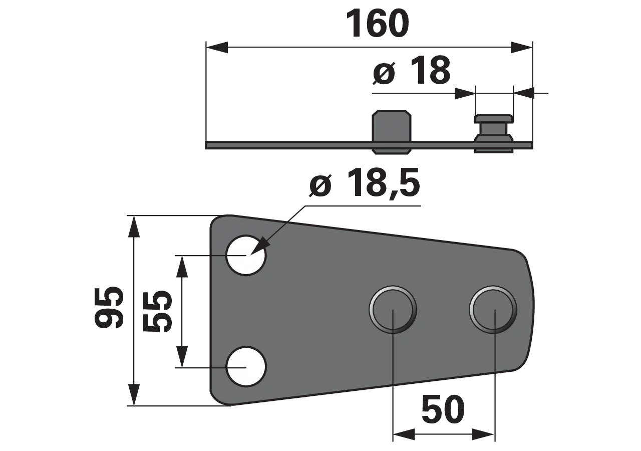 Messerhalter L 160 mm – passend für Claas 947427.1 GartenShop24