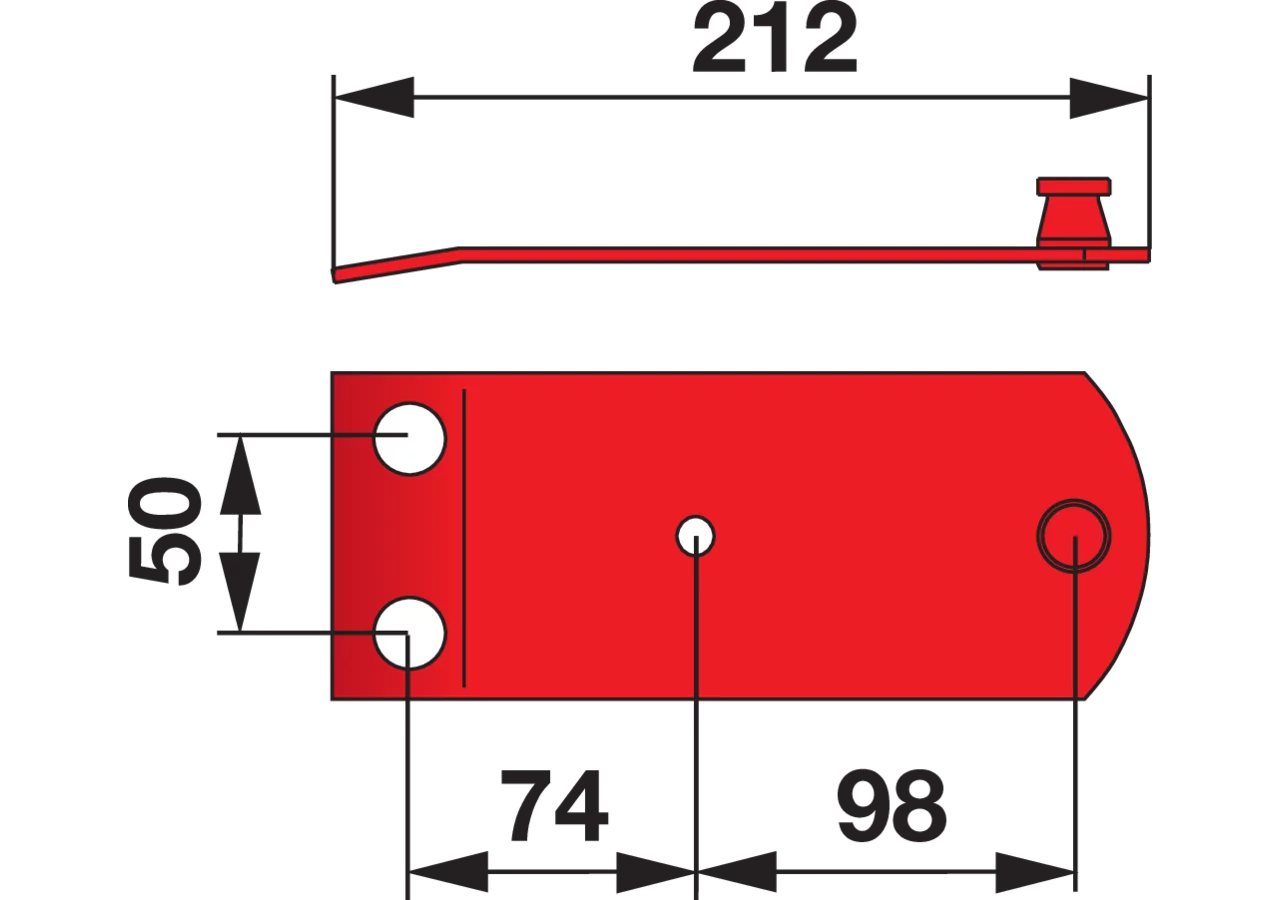 Messerhalter L 212 mm – passend für Fella 121879 GartenShop24