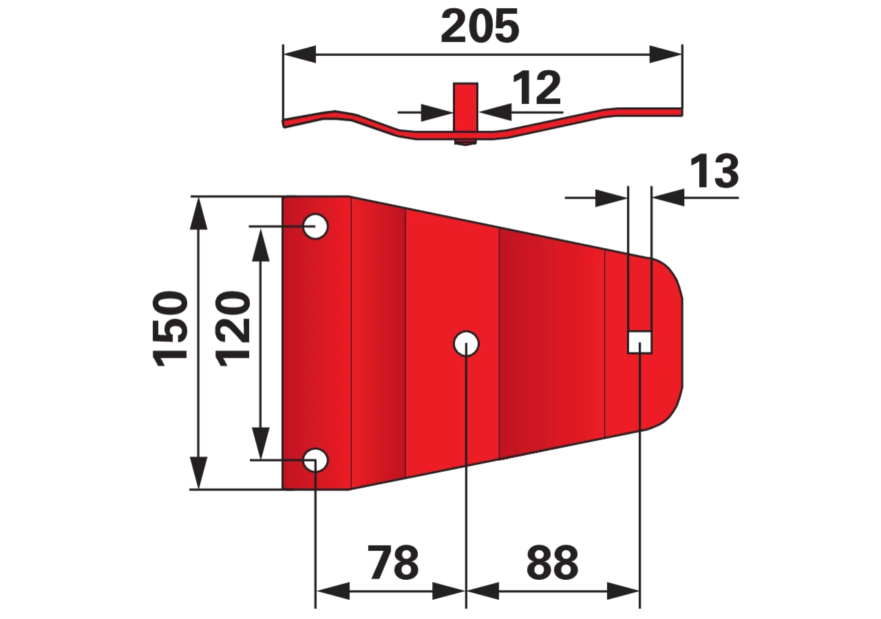 Messerhalter L 205 mm, Haltefeder – passend für Fella 101122 GartenShop24