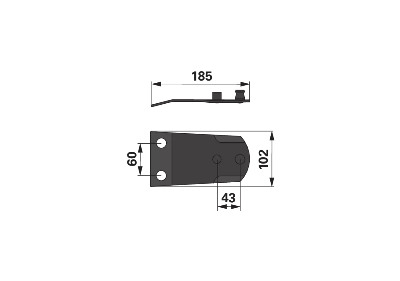 Messerhalter L 185 mm, Haltefeder – passend für Fella 140309 GartenShop24