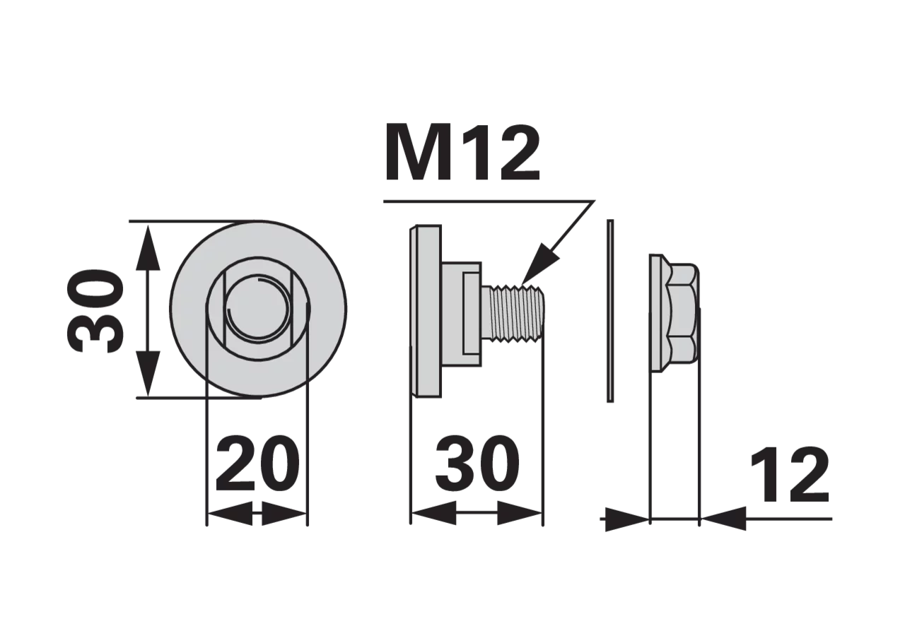 Messerhalterschraube M12, mit Mutter – passend für Comer 04047152 GartenShop24
