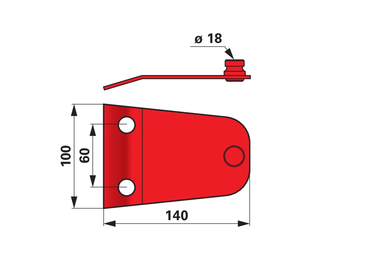 Messerhalter L 140 mm, für kleine Trommel – passend für Niemeyer 570426 GartenShop24