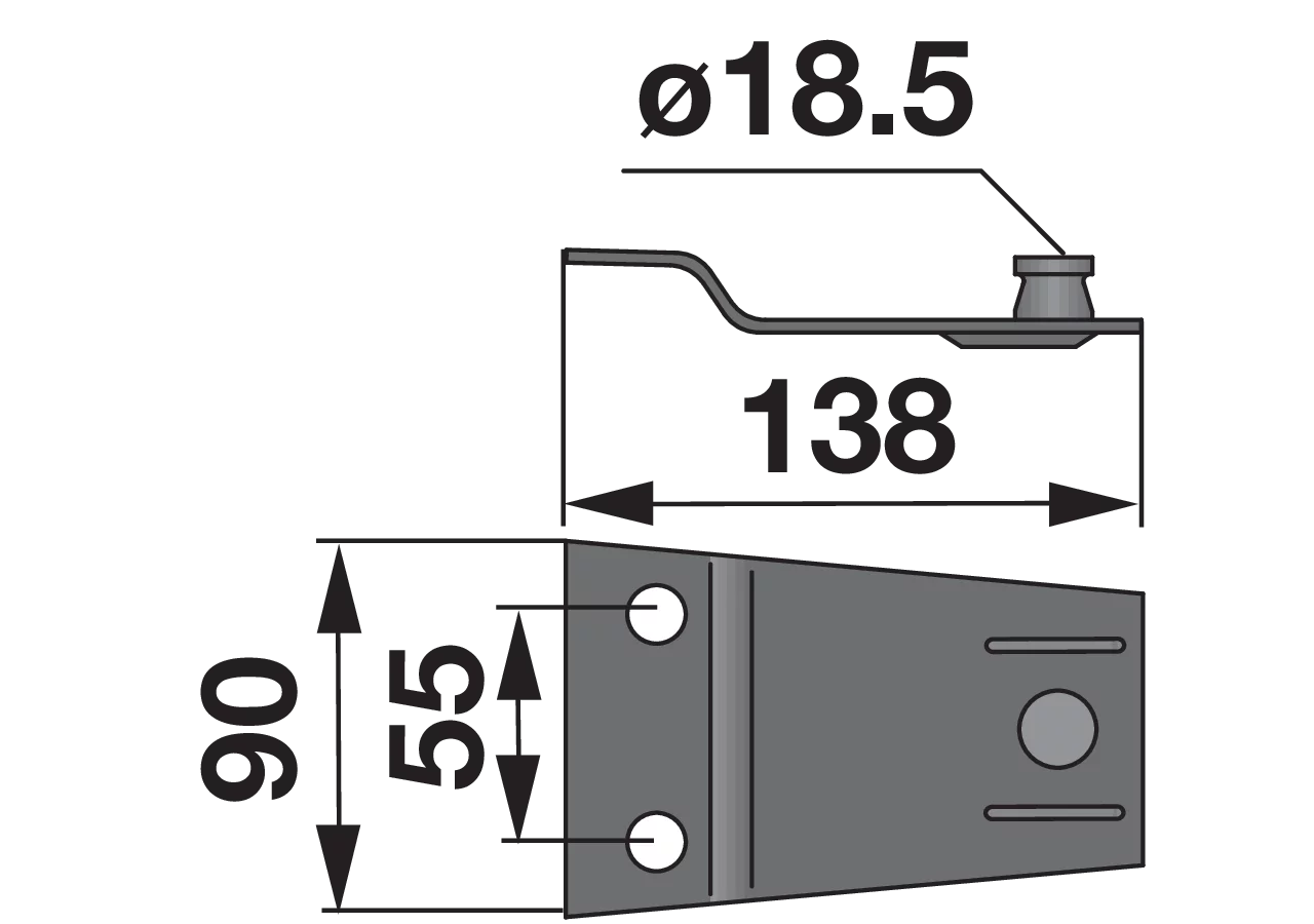 Messerhalter L 138 mm – passend für Pöttinger 434.121 MWS