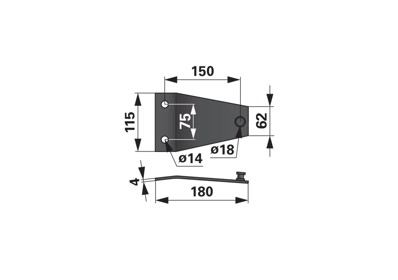 Messerhalter L 180 mm – passend für Pöttinger 152.55.600.4 GartenShop24