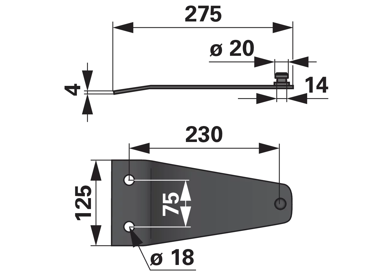 Messerhalter L 275 mm – passend für Vicon-PZ PZ116 GartenShop24