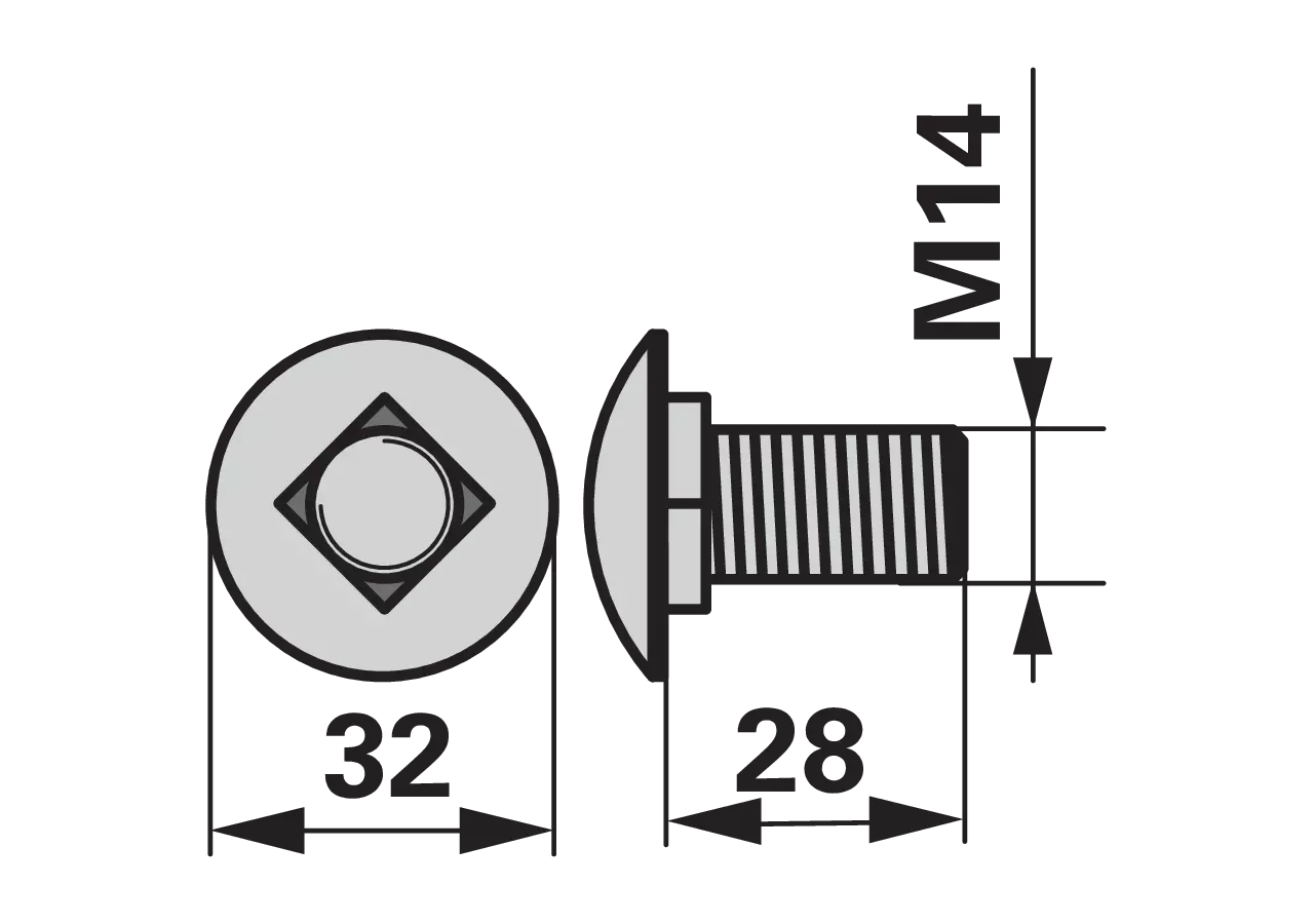 Flachrundschraube M14 x 28 mm – passend für Deutz-Fahr ET177V GartenShop24