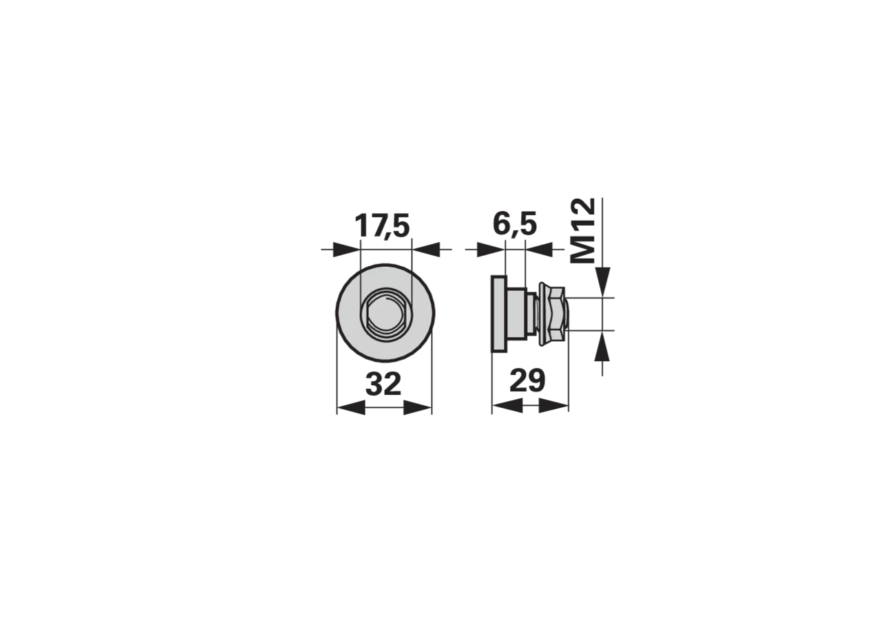 Messerhalterschraube M12 x 29 mm, mit Mutter – passend für Krone 141053.5 GartenShop24