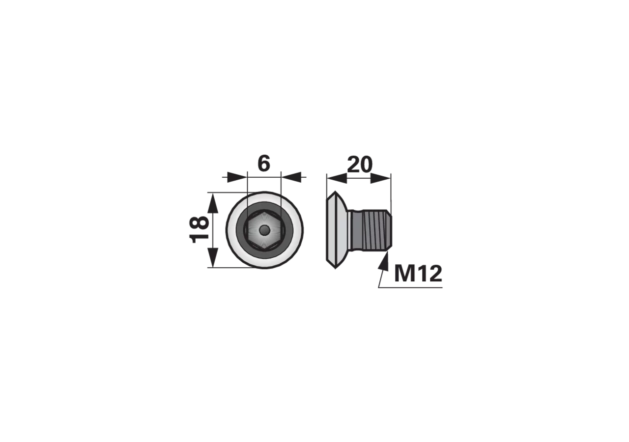 Linsenkopfschraube M12 x 20 mm Krone 145931.0 Krone