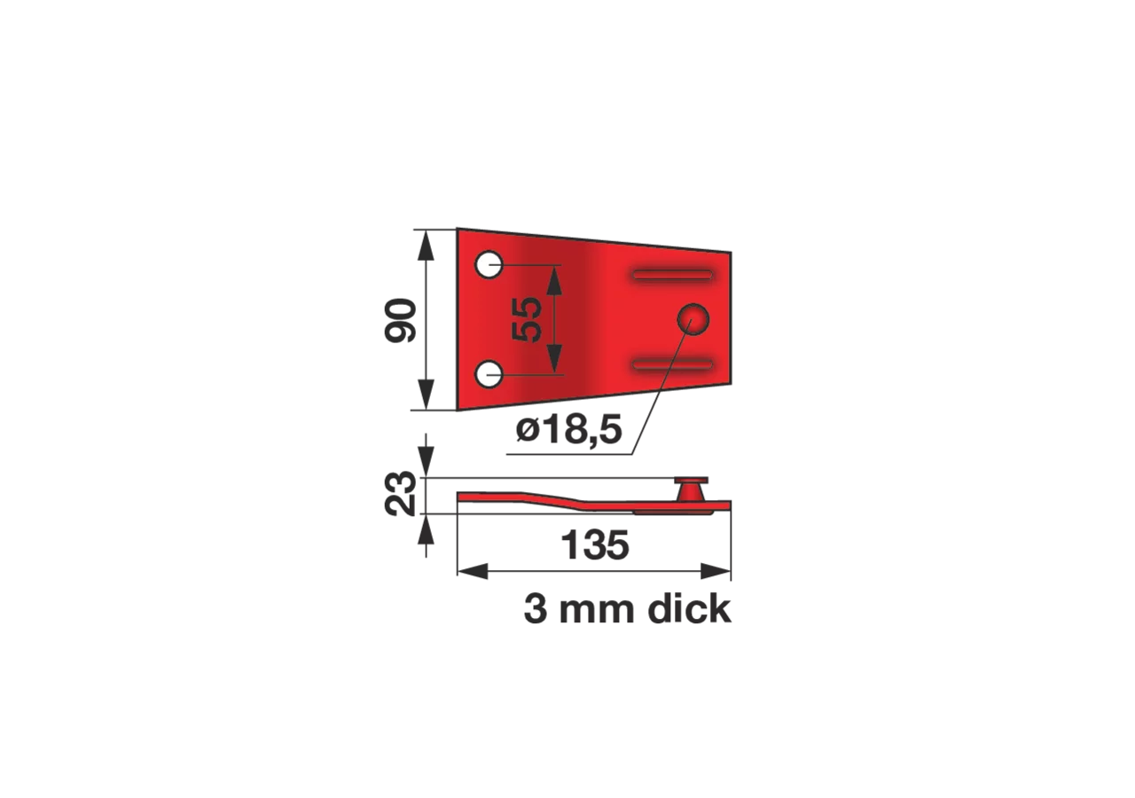 Messerhalter L 135 mm – passend für Pöttinger 434.125 MWS