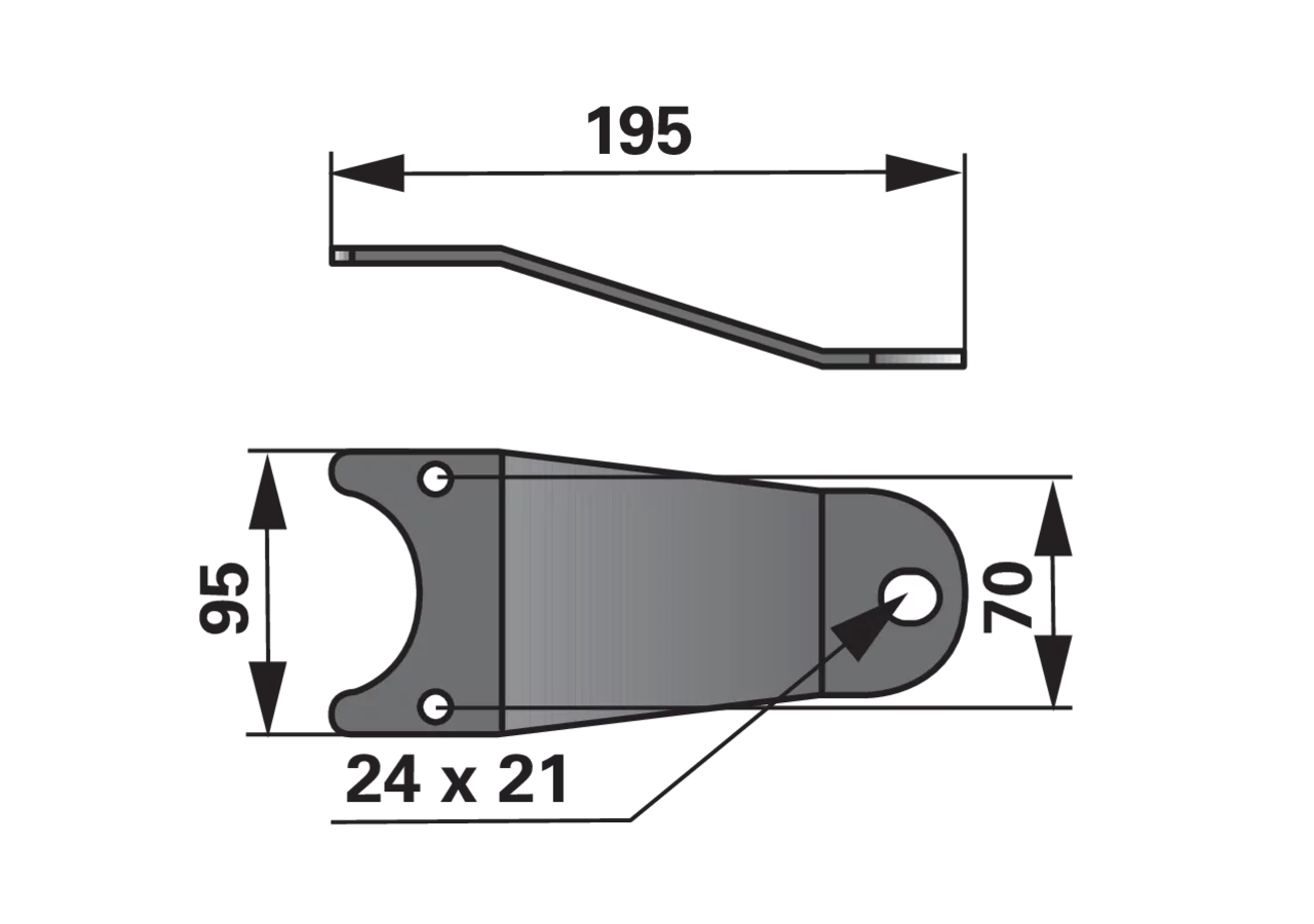 Messerhalter L 195 mm – passend für Pöttinger 434.133 MWS