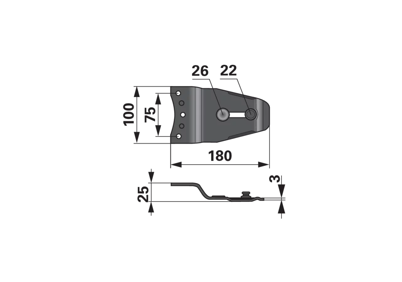 Messerhalter L 180 mm, neue Form Reform 225.611.956 GartenShop24