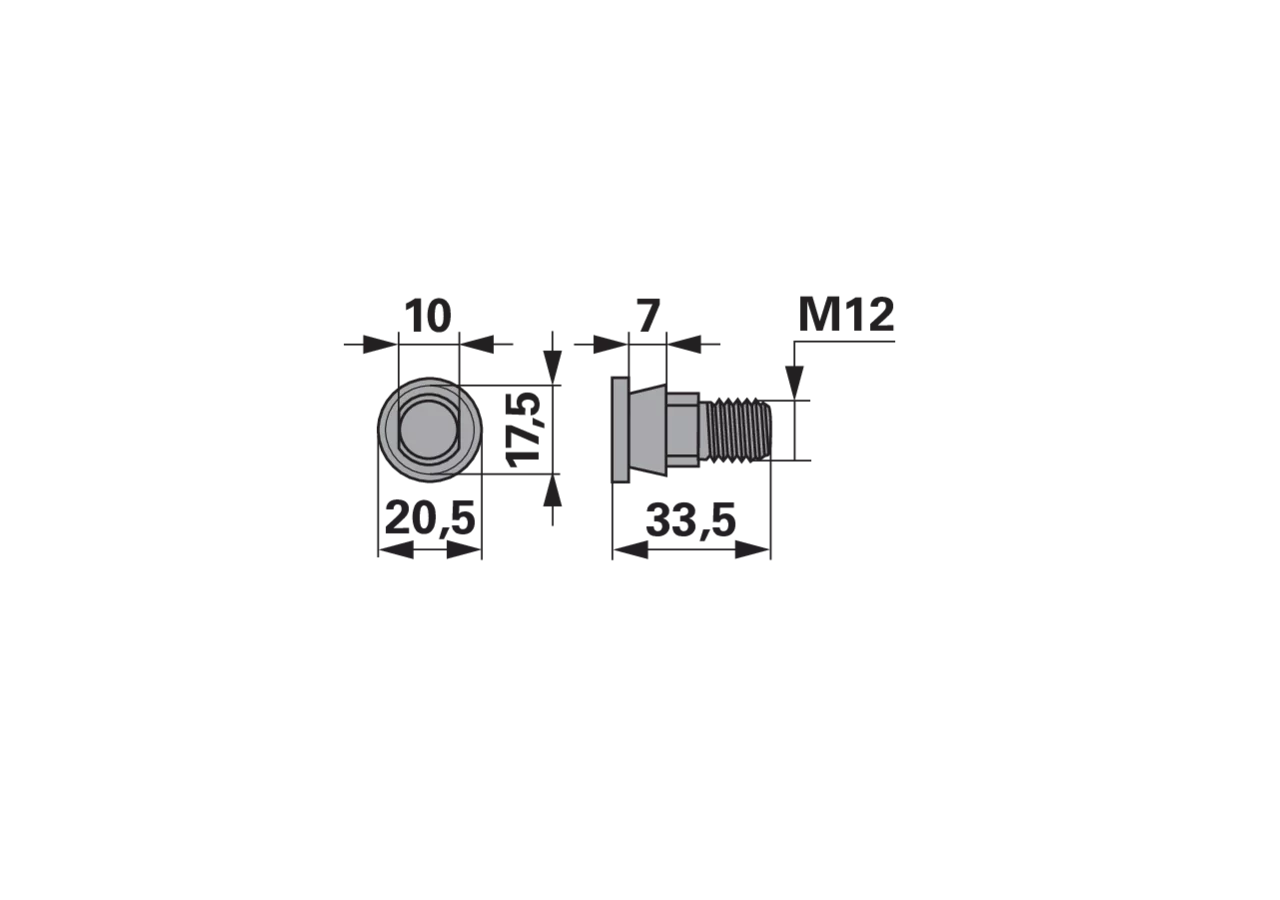 Messerhalterschraube M12 x 35,5 mm Pöttinger 119.014 Pöttinger