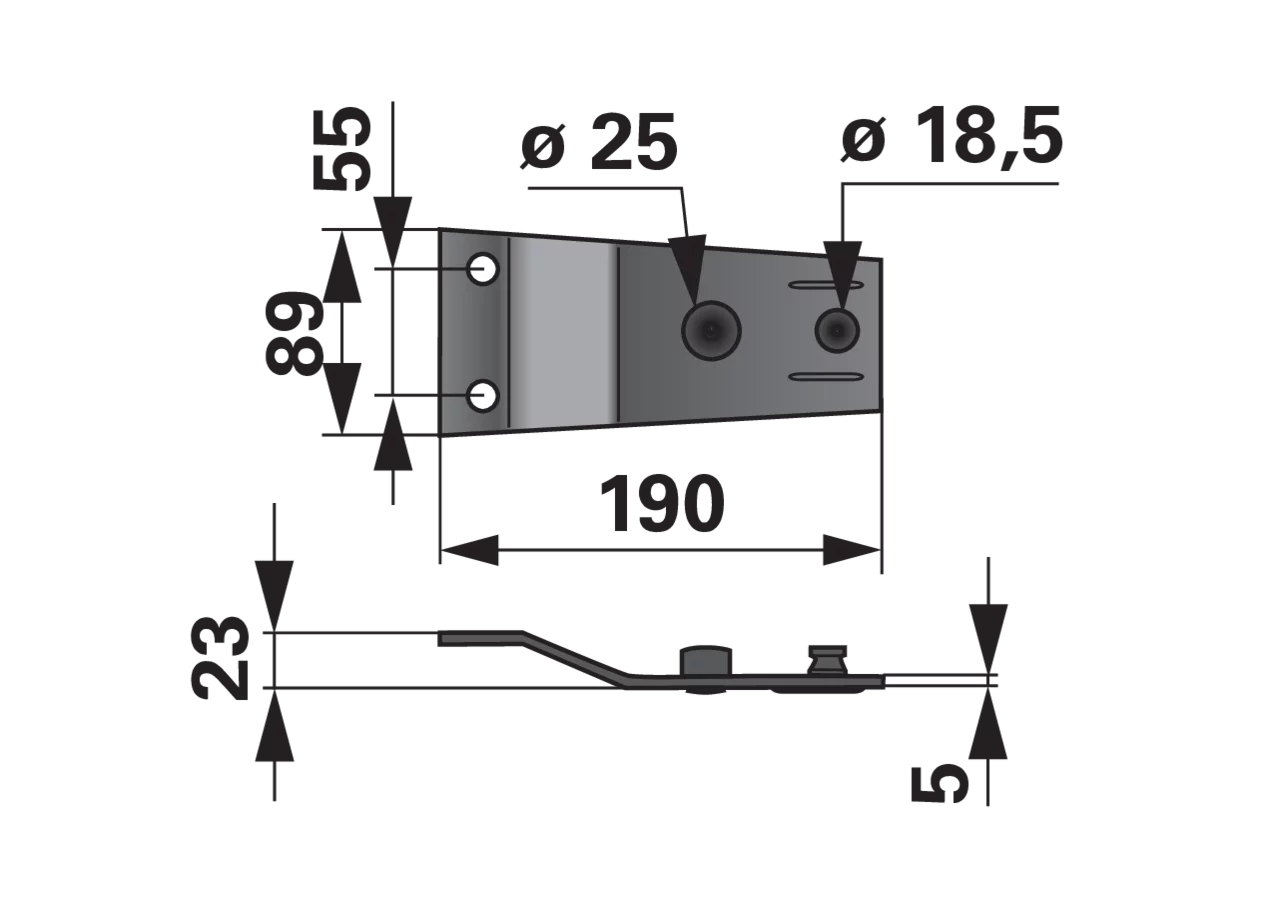 Messerhalter L 190 mm – passend für Pöttinger 434.137 MWS