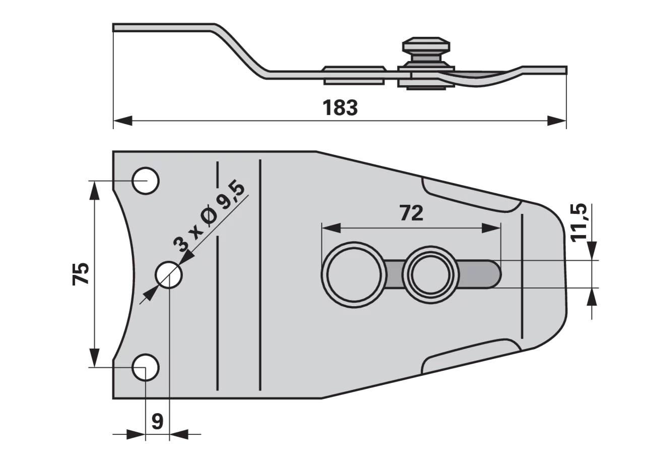 Messerhalter L 183 mm, alte Form – passend für Reform 225.611.277 GartenShop24