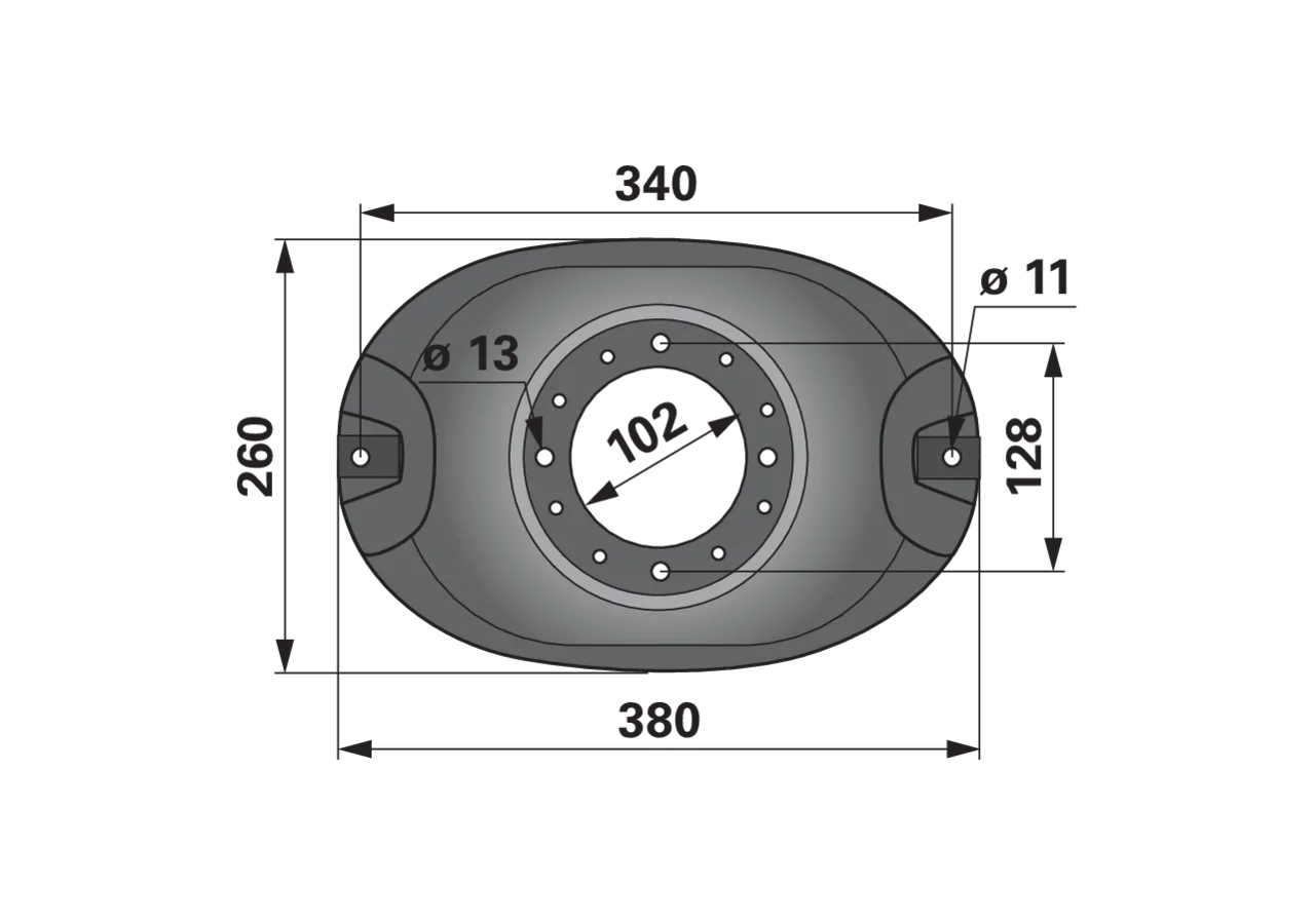 Mähscheibe L 380 x B 260 mm – passend für BCS 590.32494 GartenShop24