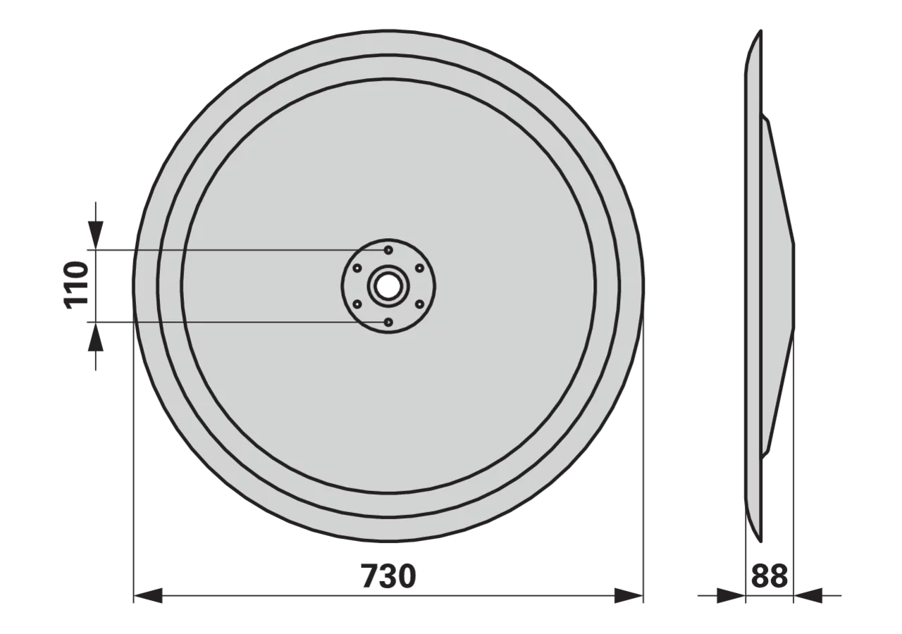 Gleitteller AD 730 mm – passend für Claas 947432.1 GartenShop24