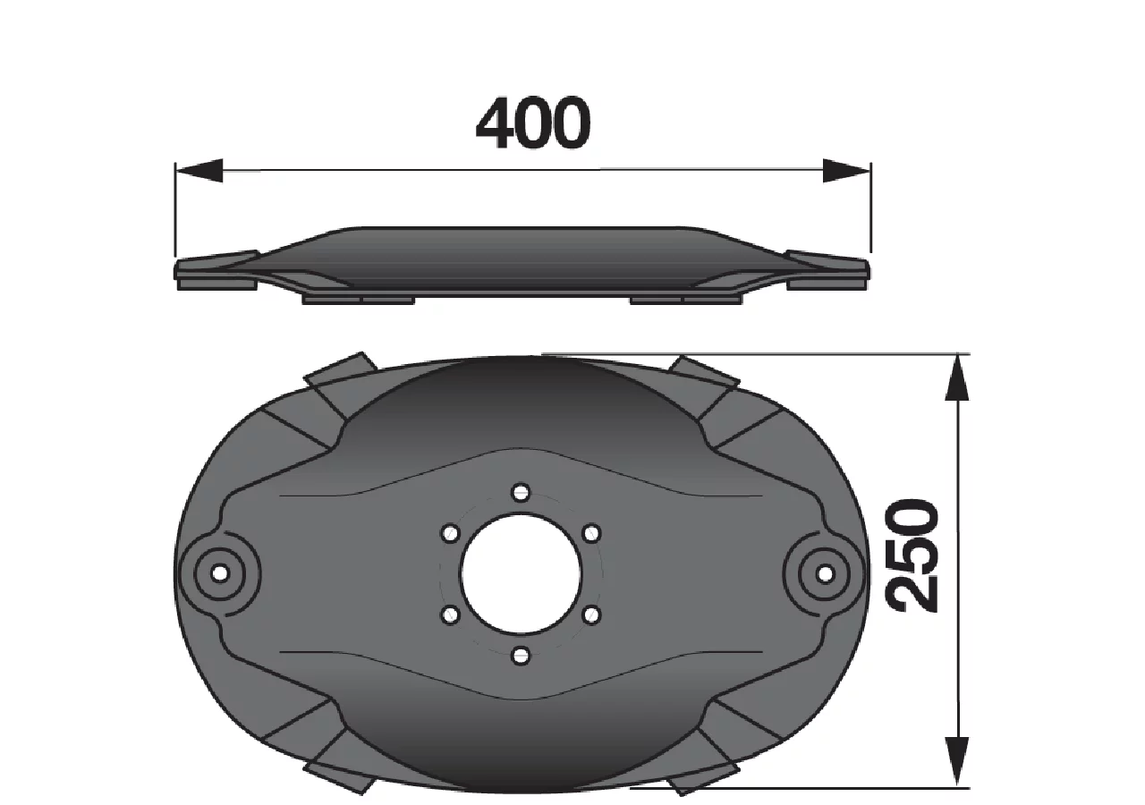 Mähscheibe L 400 x B 250 mm – passend für Claas 952340.0 GartenShop24