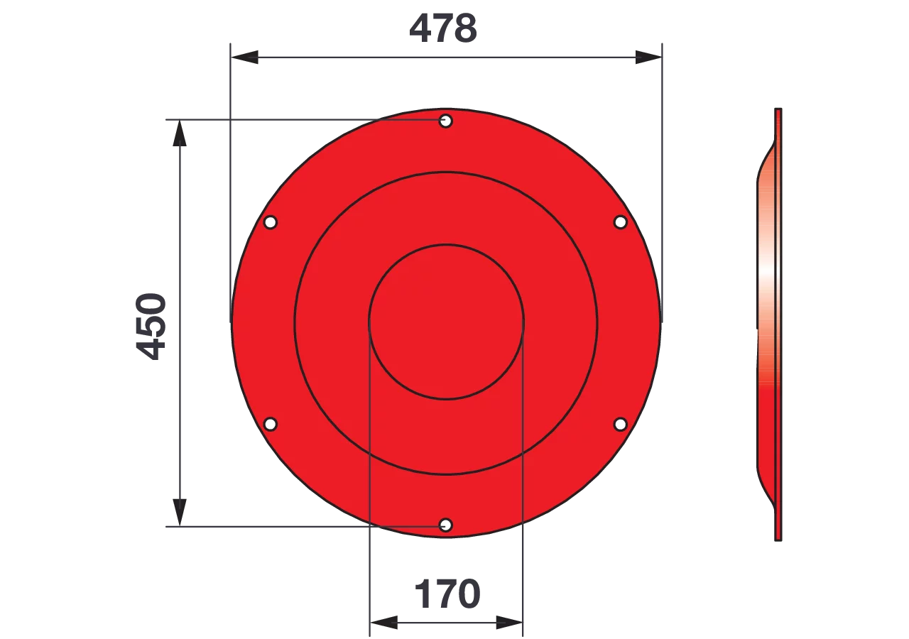 Stützteller AD 478 mm – passend für Deutz-Fahr 06580805 GartenShop24