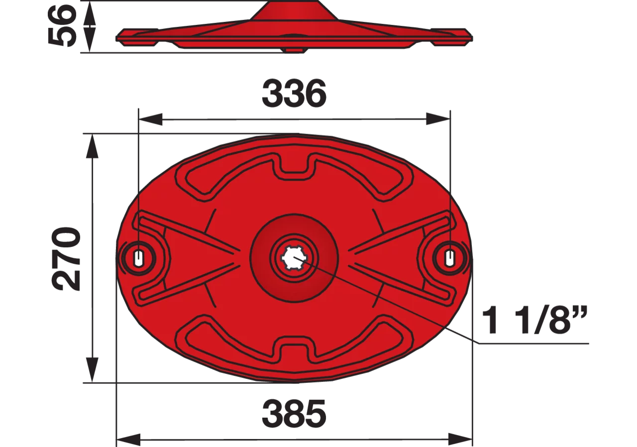Mähscheibe L 385 x B 270 mm – passend für Kuhn 56200700 GartenShop24