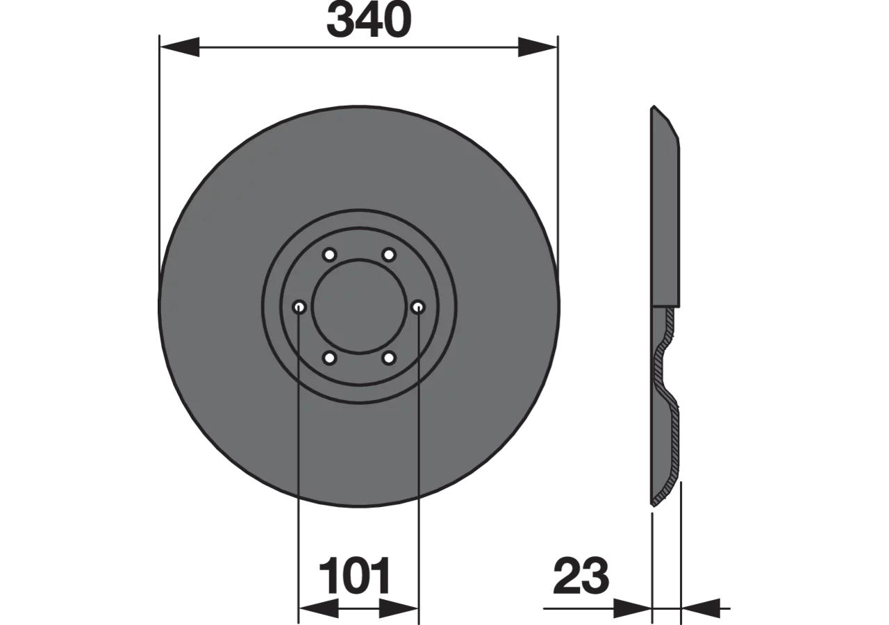 Gleitteller AD 340 mm – passend für Deutz-Fahr VGTF5K0 GartenShop24
