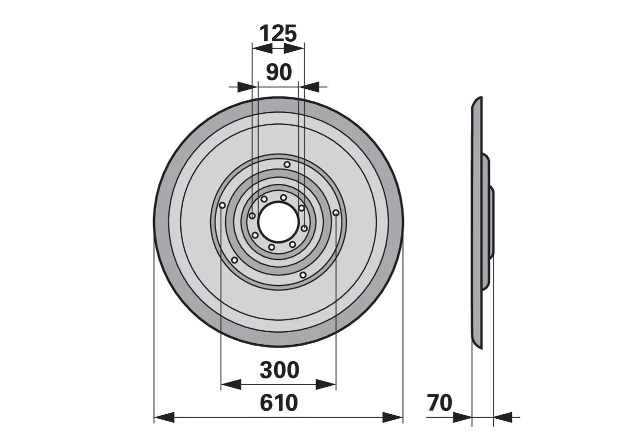 Gleitteller AD 610 mm – passend für Deutz-Fahr VGXD441K0 GartenShop24