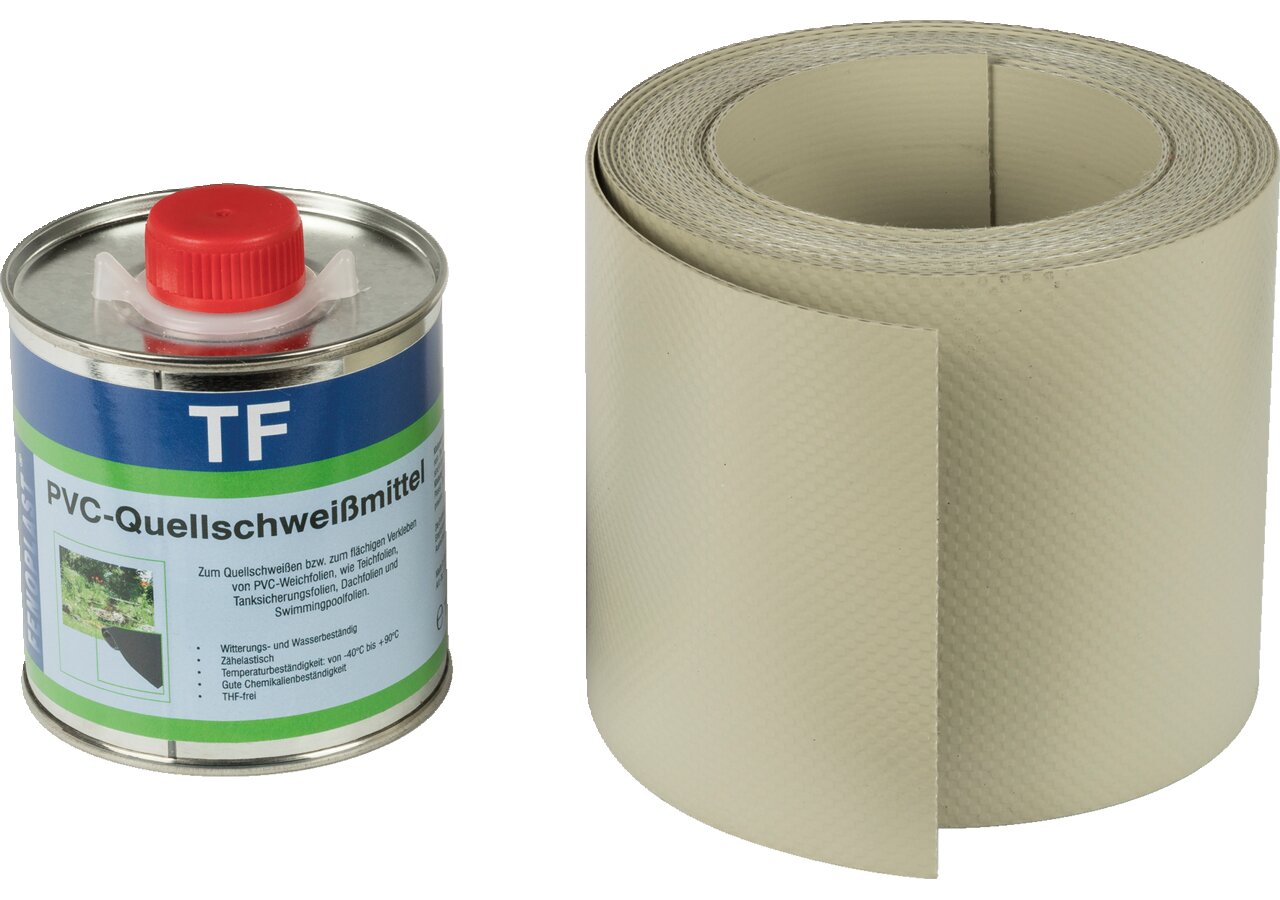 Schutzplanen-Reparaturset Grau, 10 x 500 cm, inkl. Kleber GartenShop24
