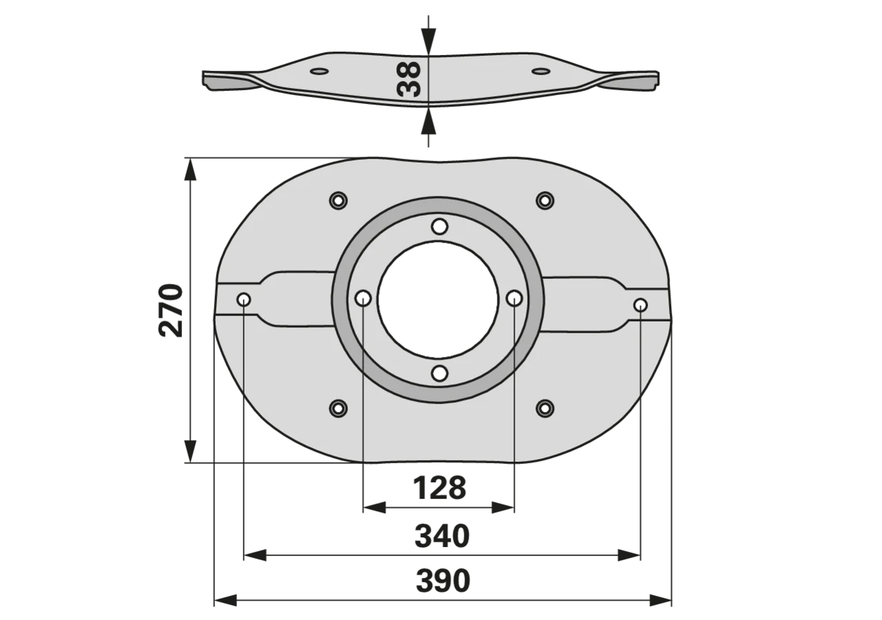 Mähscheibe L 390 x B 270 mm – passend für BCS 509.19252 GartenShop24