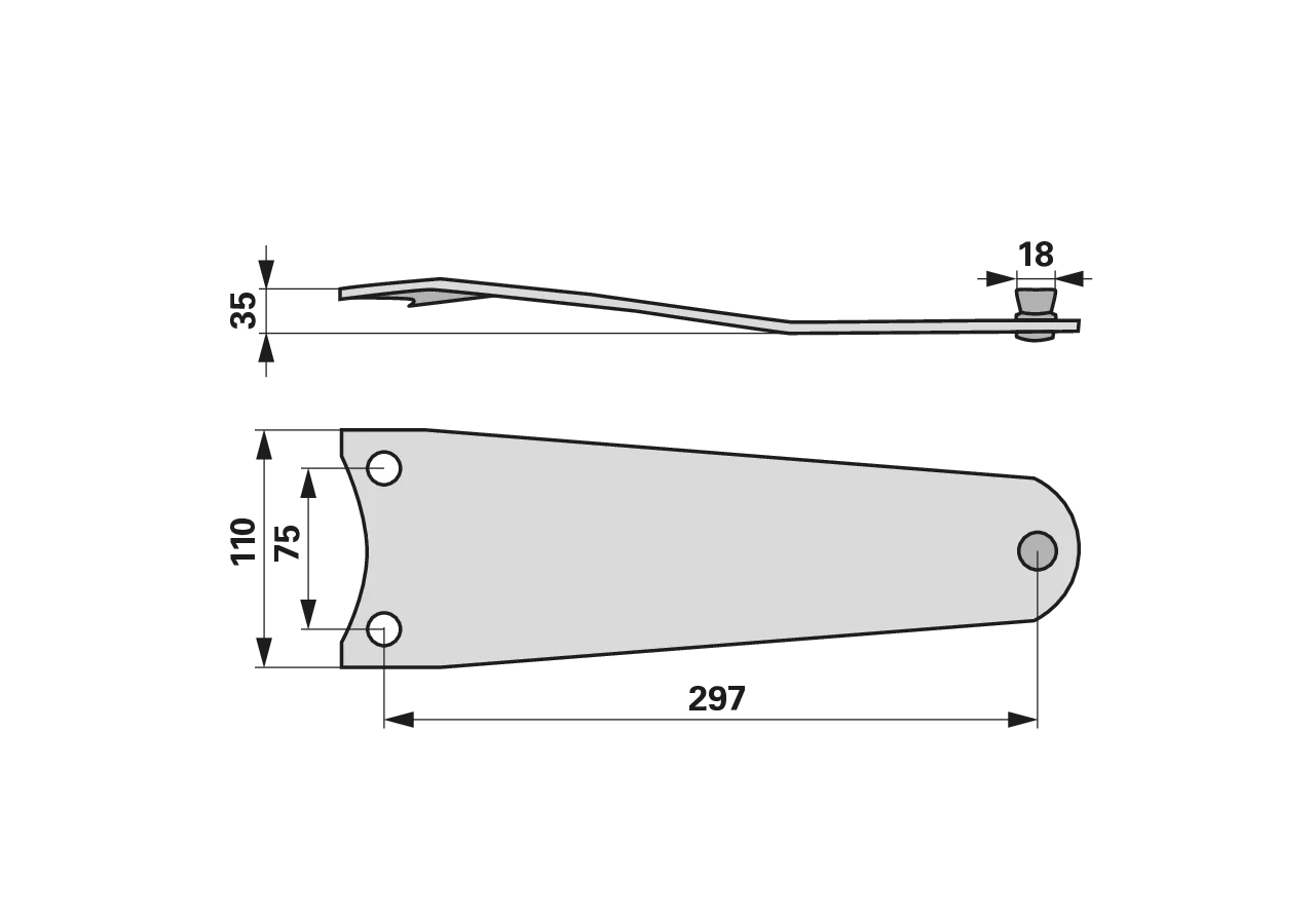 Messerhalter LA 297 mm – passend für Galfre 111185 GartenShop24