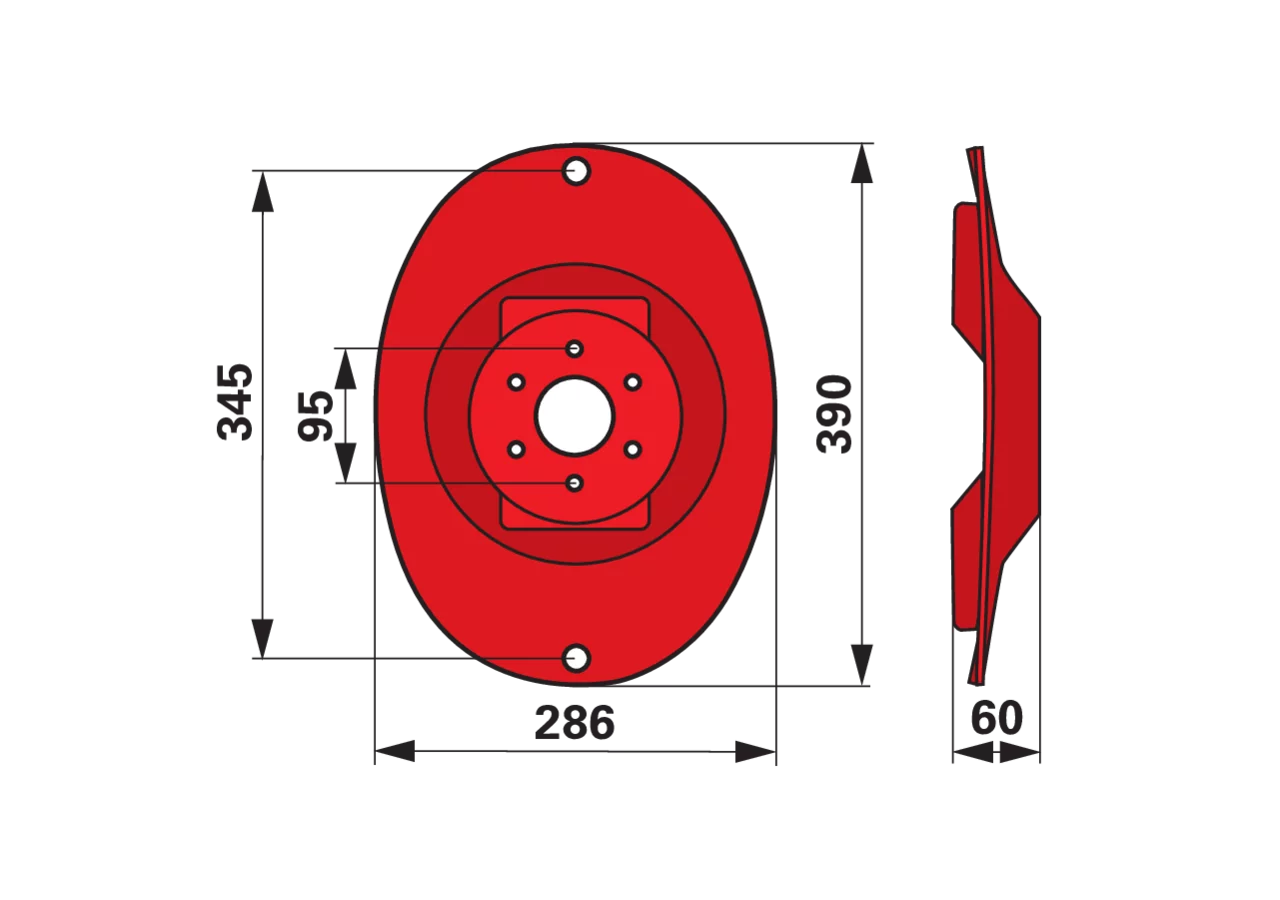 Mähscheibe L 390 x B 286 mm – passend für Mörtl TF3-682/3 GartenShop24