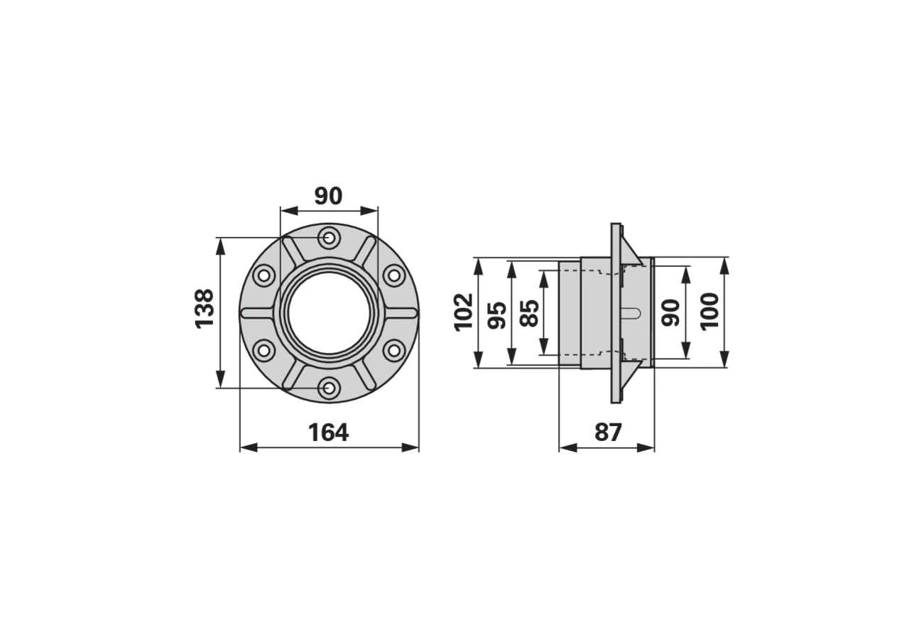 Gleittellernabe Bohrung Dm 90 mm, zu Deutz Fahr 06567235 GartenShop24