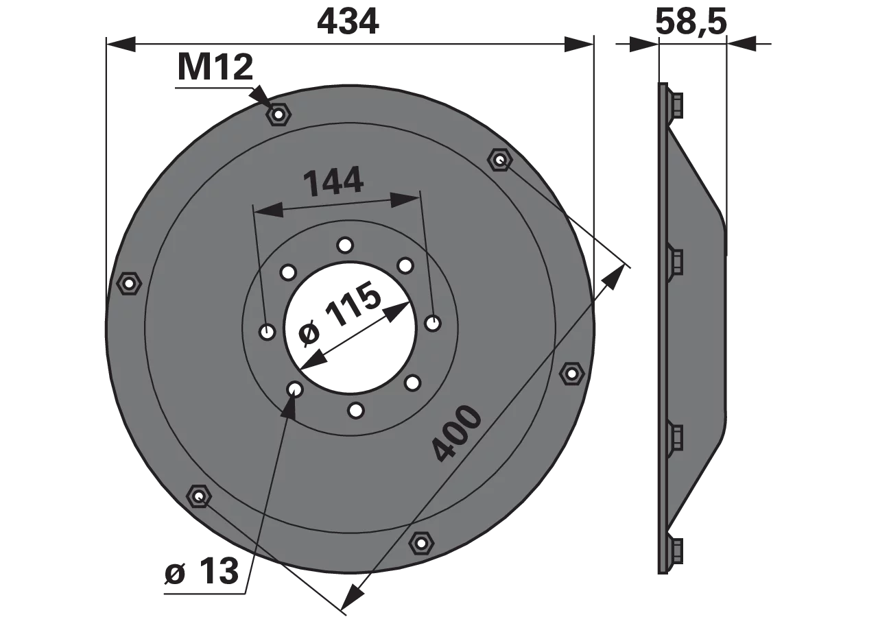 Stützteller AD 434 mm Deutz-Fahr VGTT018K0 Deutz-Fahr