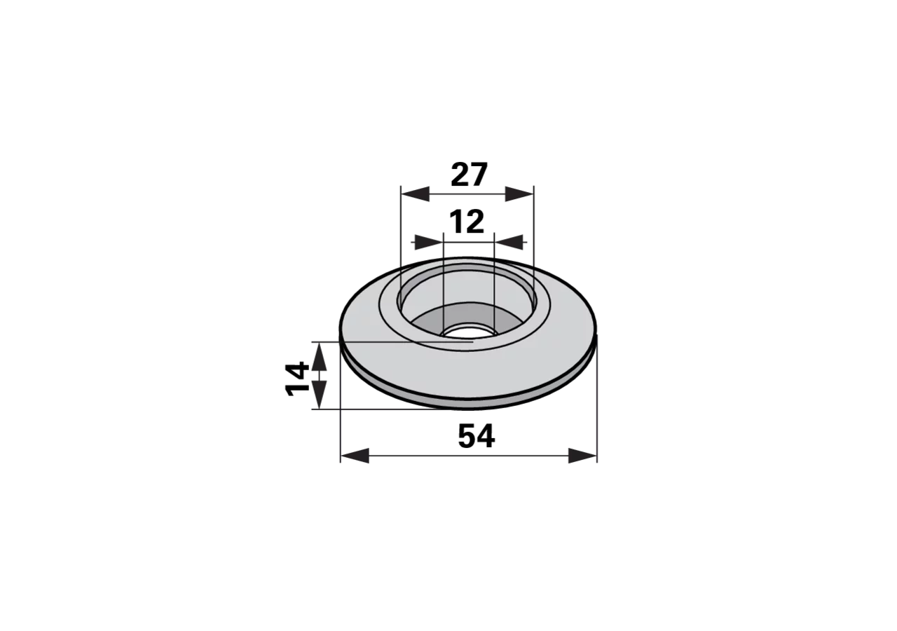 Haltebuchse AD 54 x ID 12 x L 14 mm Pöttinger 380.60.155.0 Pöttinger