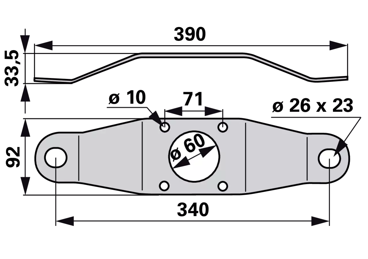 Messerhalter L 390 mm Pöttinger 434.141 Pöttinger