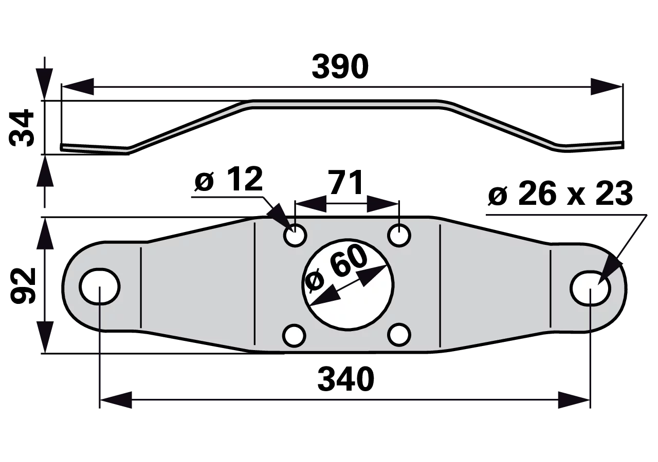 Messerhalter L 390 mm – passend für Pöttinger 434.140 GartenShop24