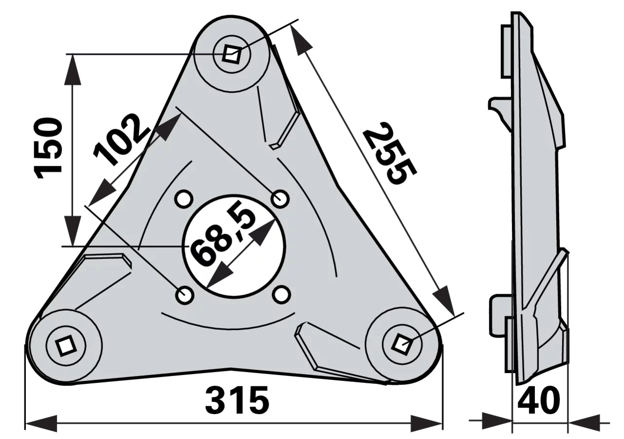Mähscheibe L 315 x B 315 mm, links – passend für Deutz-Fahr VNB2280680 GartenShop24