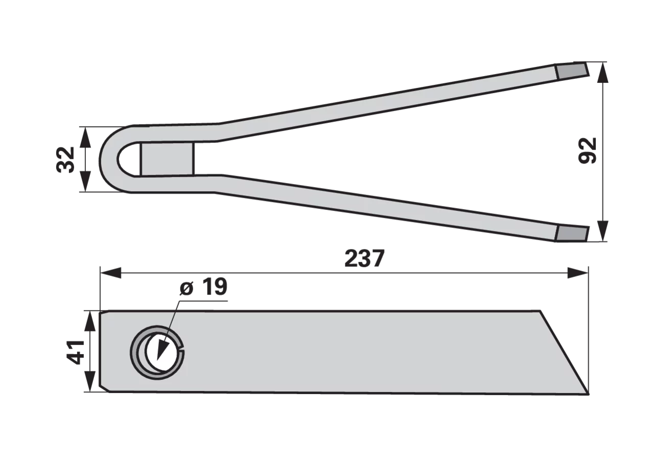 Aufbereiterzinke L 237 mm, innen Krone 255744.0 Krone